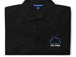 Embroidered Polo - Cloud Fine